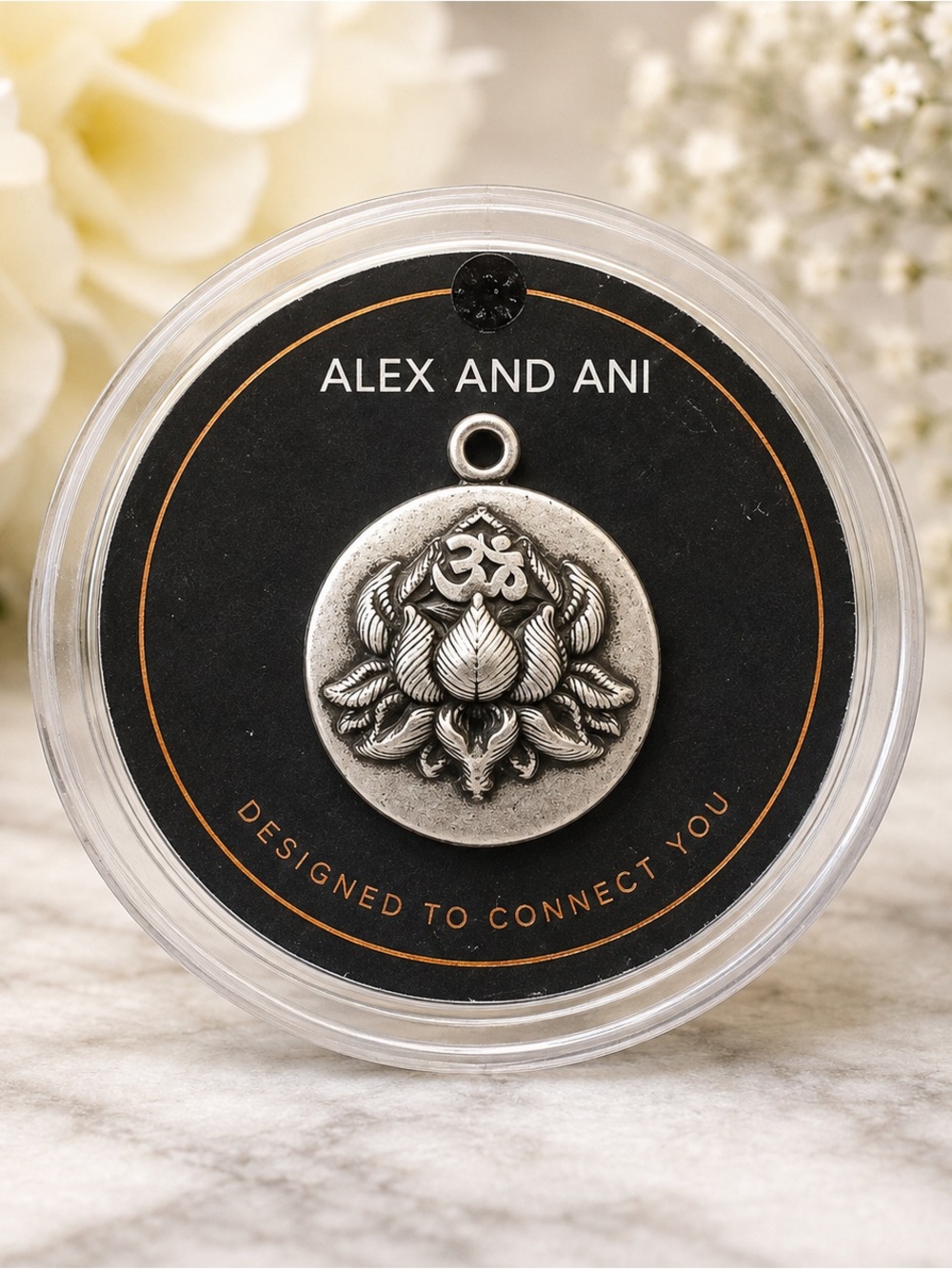 Alex and Ani Lotus Peace Petals Charm Rafaelian Silver NOS